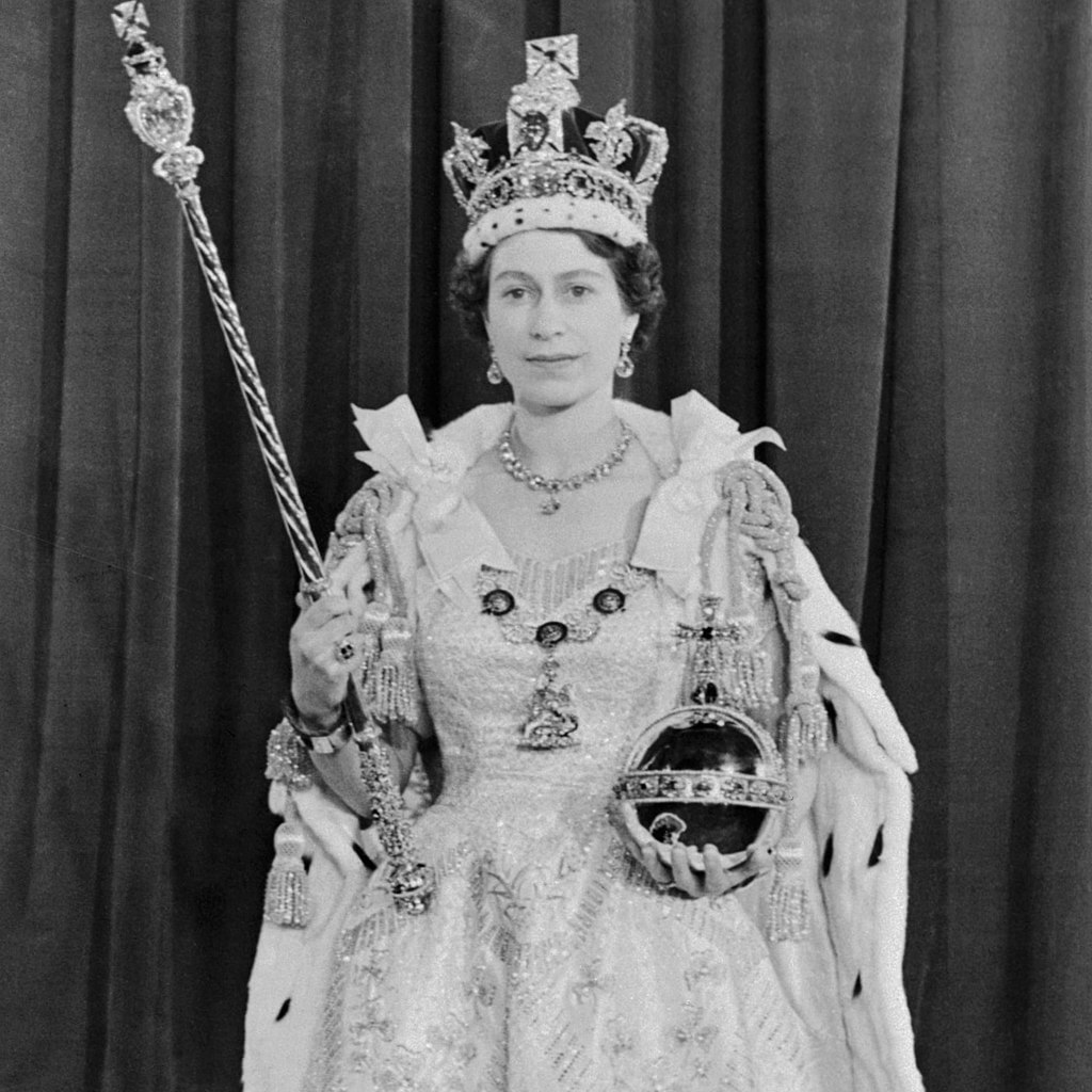 Queen Elizabeth II in coronation regalia