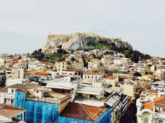 A view of the Acropolis and the Parthenon.